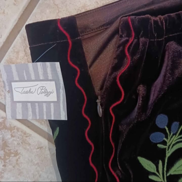 Tasha Polizzi Brown Maxi Skirt w/ Floral Embroidery NEW! - Picture 3 of 5